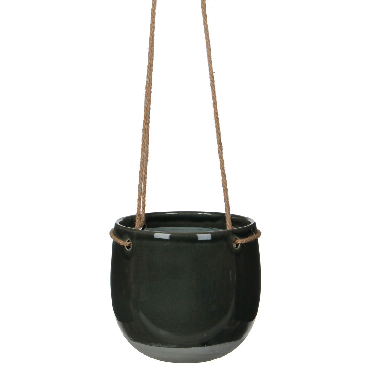 Mica hanging pot 'Resa' anthracite