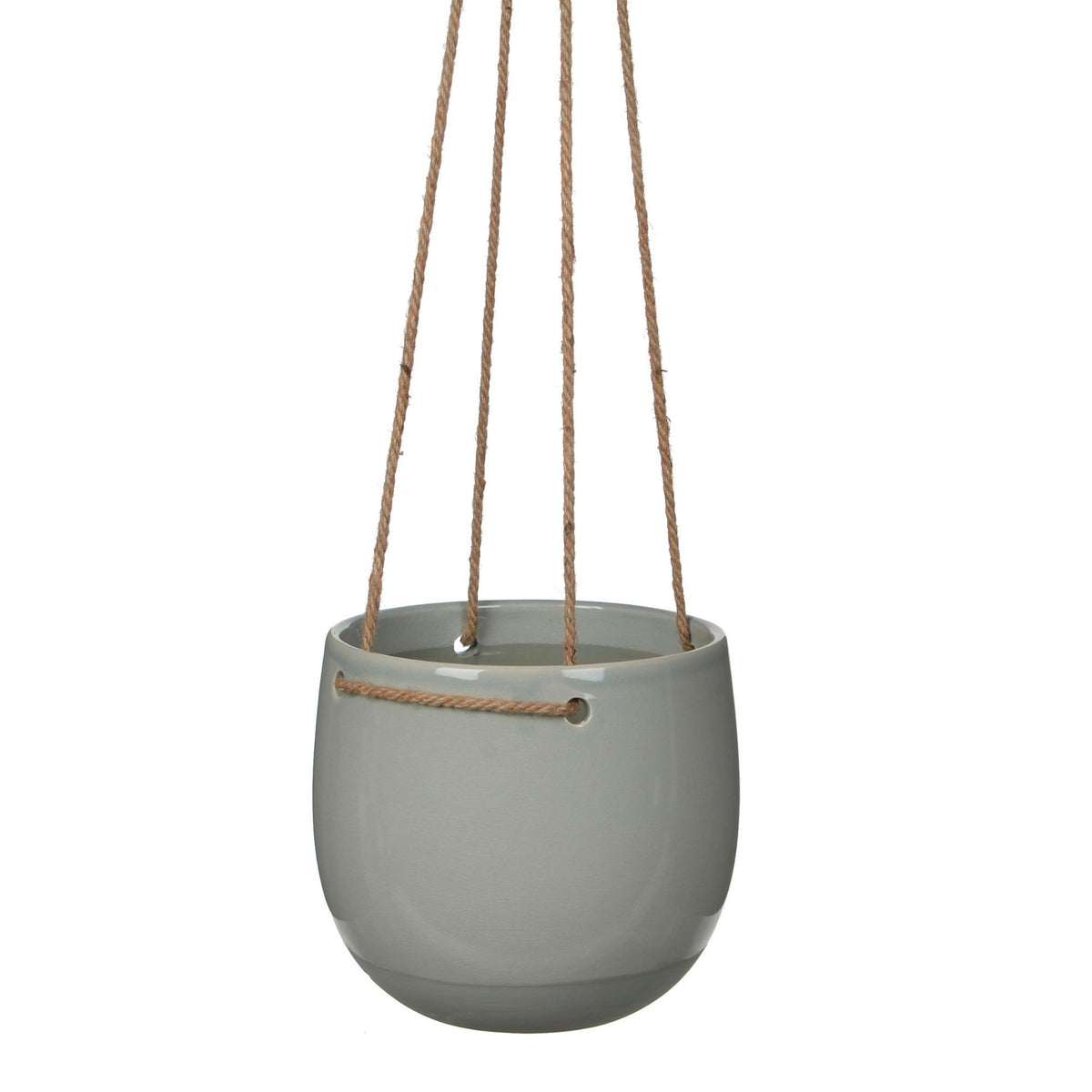 Mica hanging pot, round 'Resa' grey — indoor pot