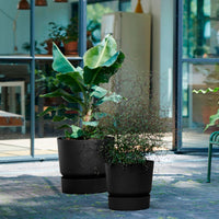 Elho greenville flower pot round black — outdoor pot