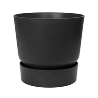 Elho greenville flower pot round black — outdoor pot