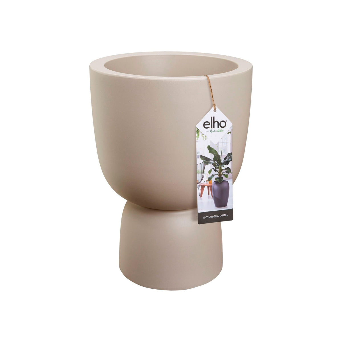 Elho Pure Coupe Beige - Indoor and outdoor pot Beige