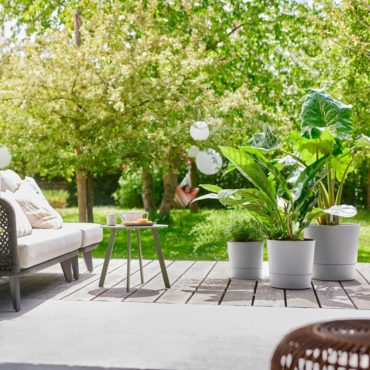 Elho greensense round - Indoor and outdoor pot Grey