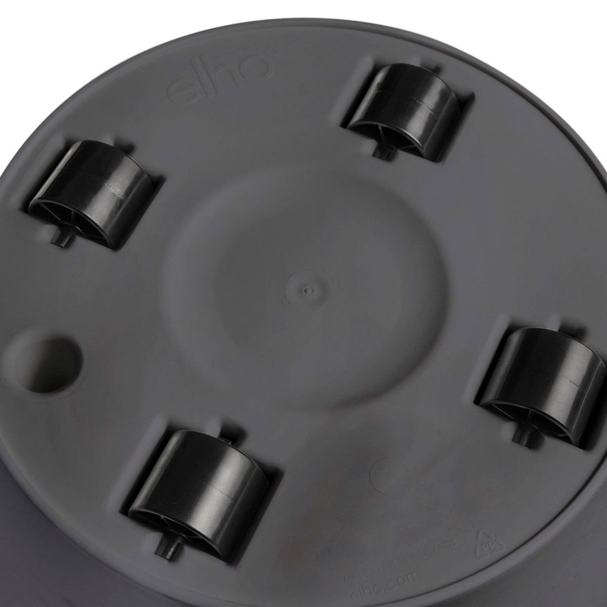 Elho loft urban round flower pot anthracite with wheels — outdoor pot