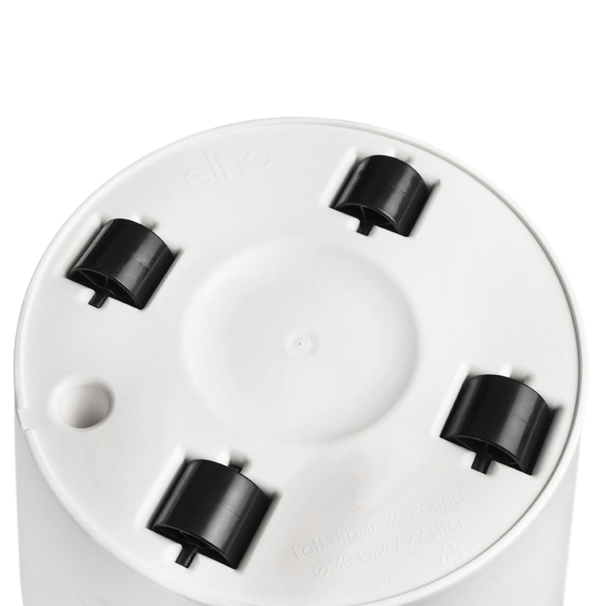 Elho Flower pot Loft urban round white including wheels - Outdoor pot