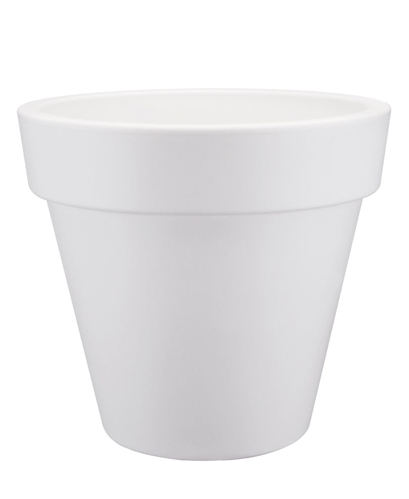 Elho Flower pot Loft urban round white including wheels - Outdoor pot