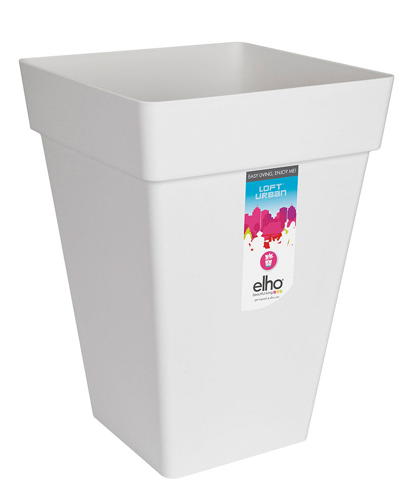 Elho tall flower pot Loft urban square white - Outdoor pot