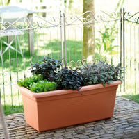 Elho flower pot Green basics garden rectangular brown - Outdoor pot