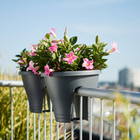 Elho balcony planter Green basics flower bridge round black - Outdoor pot