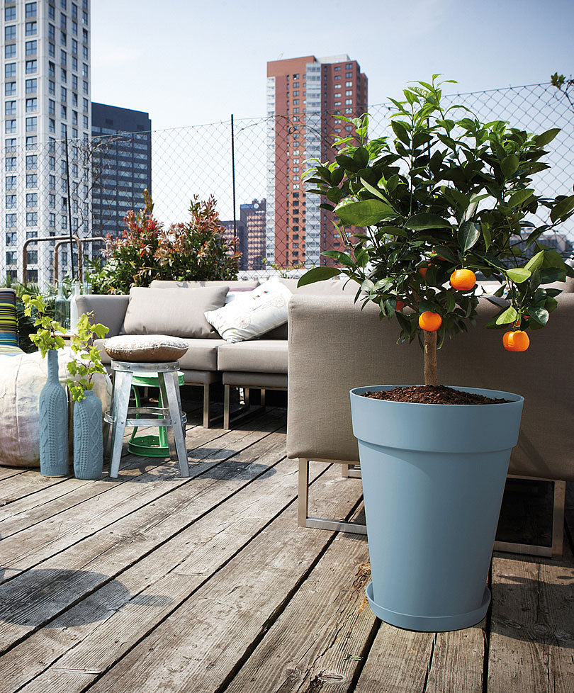 Elho Tall flower pot Loft urban round anthracite - Outdoor pot