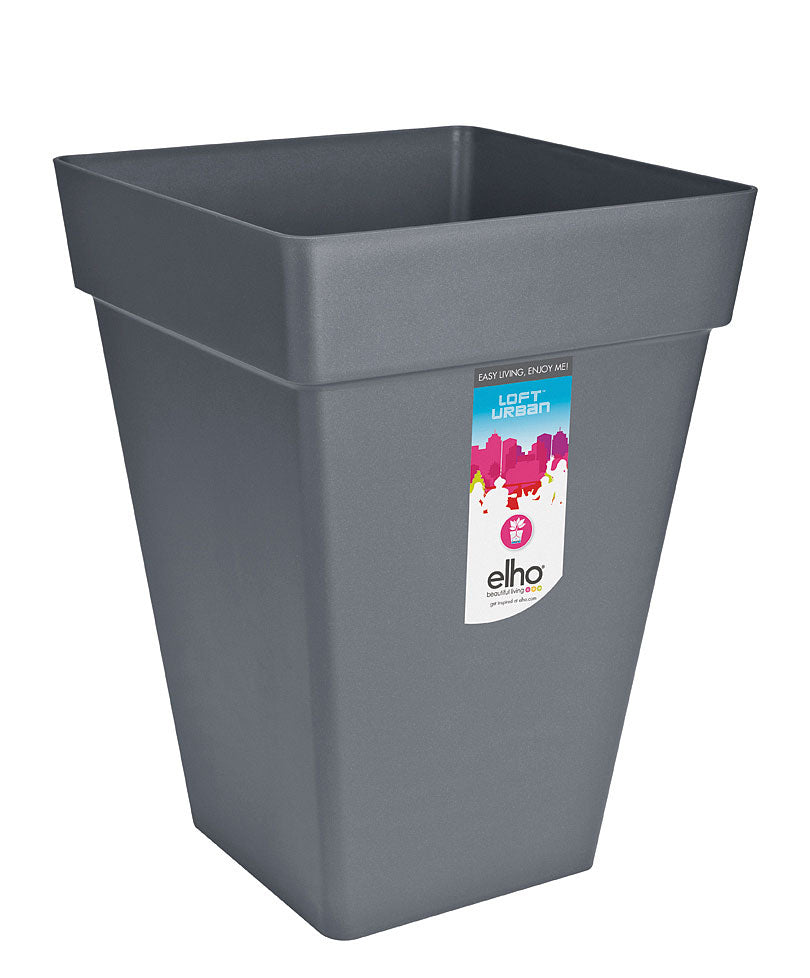 Elho tall flower pot Loft urban square anthracite - Outdoor pot