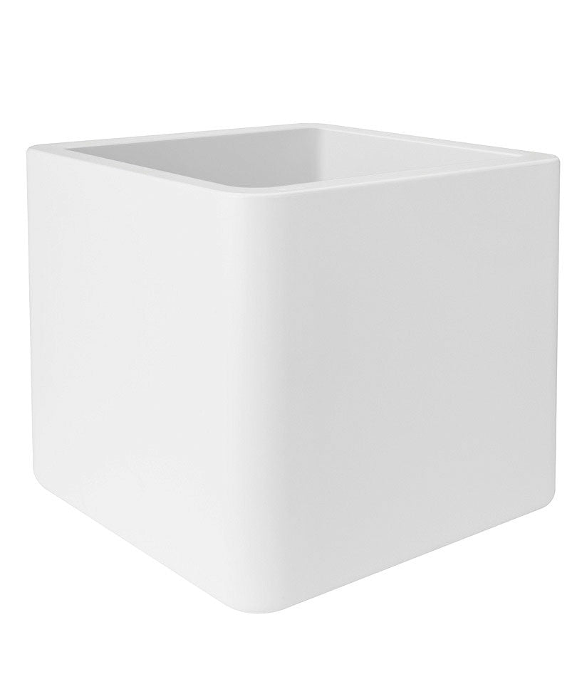 Elho flower pot Pure soft brick square white including wheels - Indoor and outdoor pot