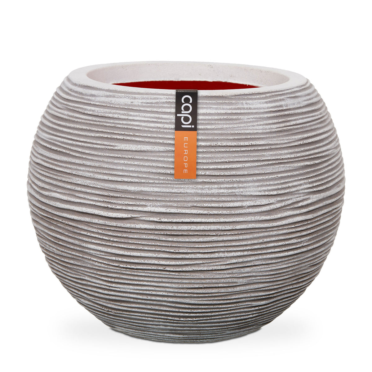 Capi flower pot Nature Rib vase ball ivory — indoor and outdoor pot