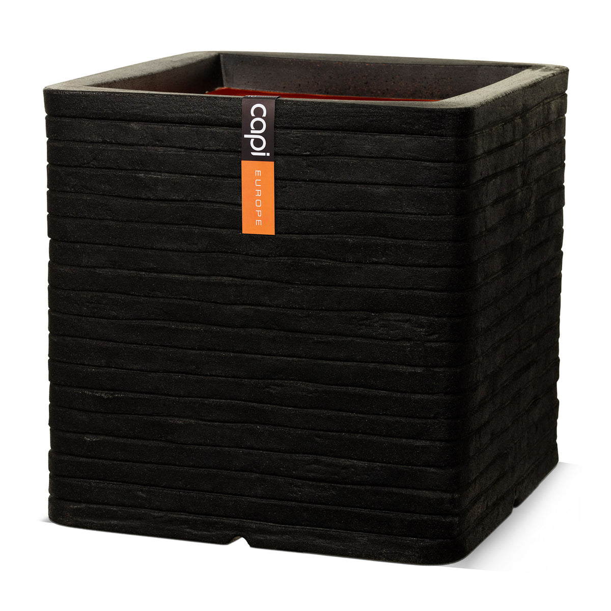 Capi Flower pot Nature row square black - Indoor and outdoor pot