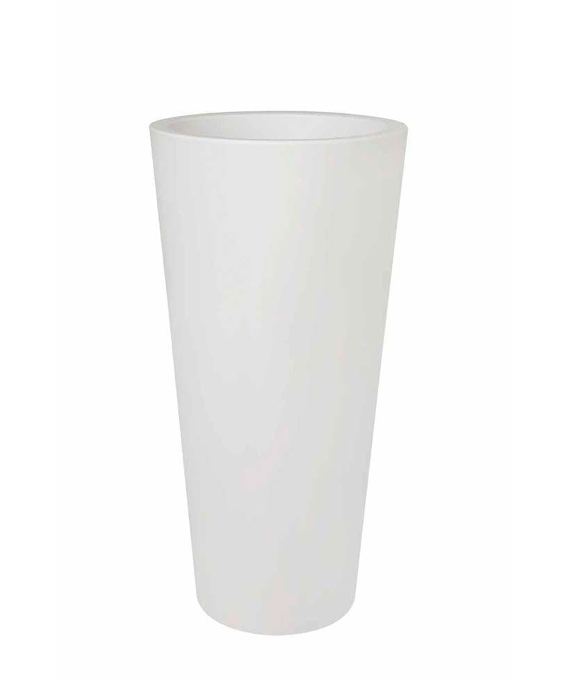 Elho tall flower pot Pure straight round white - Indoor and outdoor pot