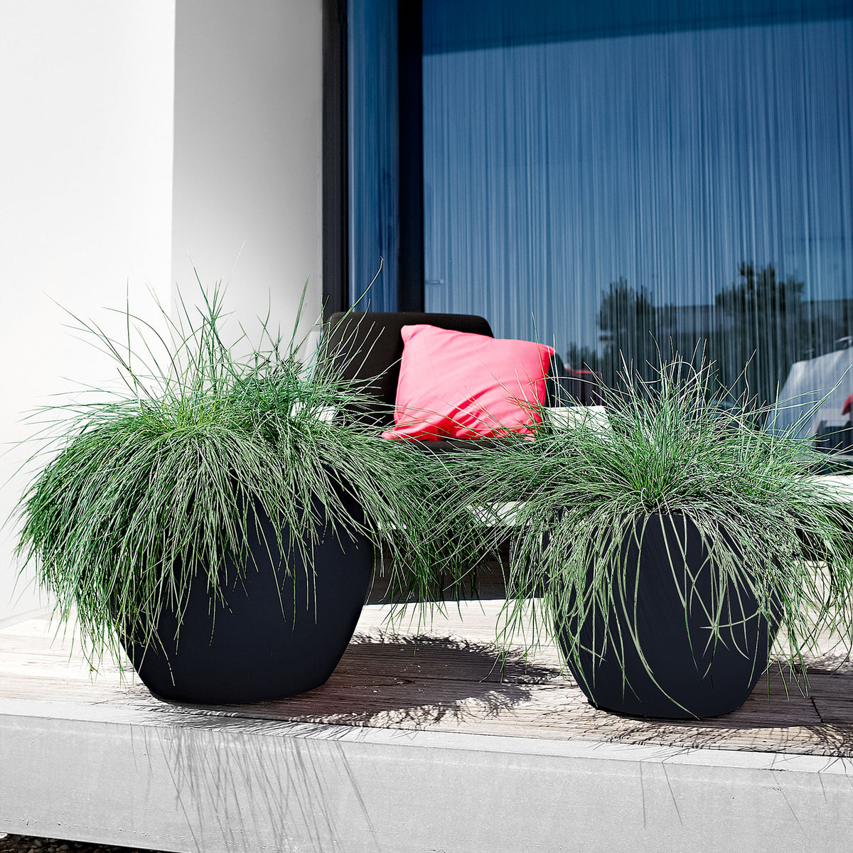 Elho flower pot Pure soft round anthracite - Indoor and outdoor pot