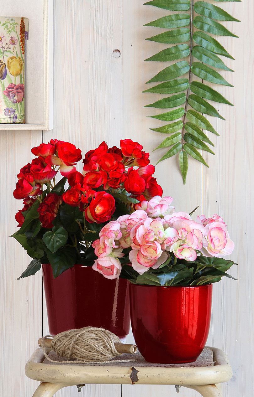 Mica flower pot Lago round red - Indoor pot