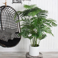 Artificial butterfly palm including round plastic decorative pot