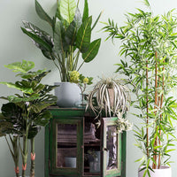 Artificial bird-of-paradise plant incl. decorative pot
