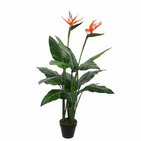 Artificial bird-of-paradise plant incl. decorative pot