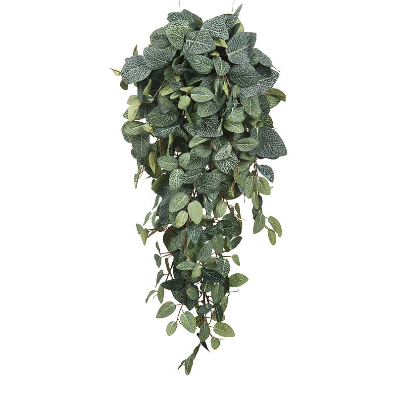 Artificial hanging Pilea plant
