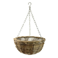 Willow hanging basket round grey - Indoor and outdoor pot