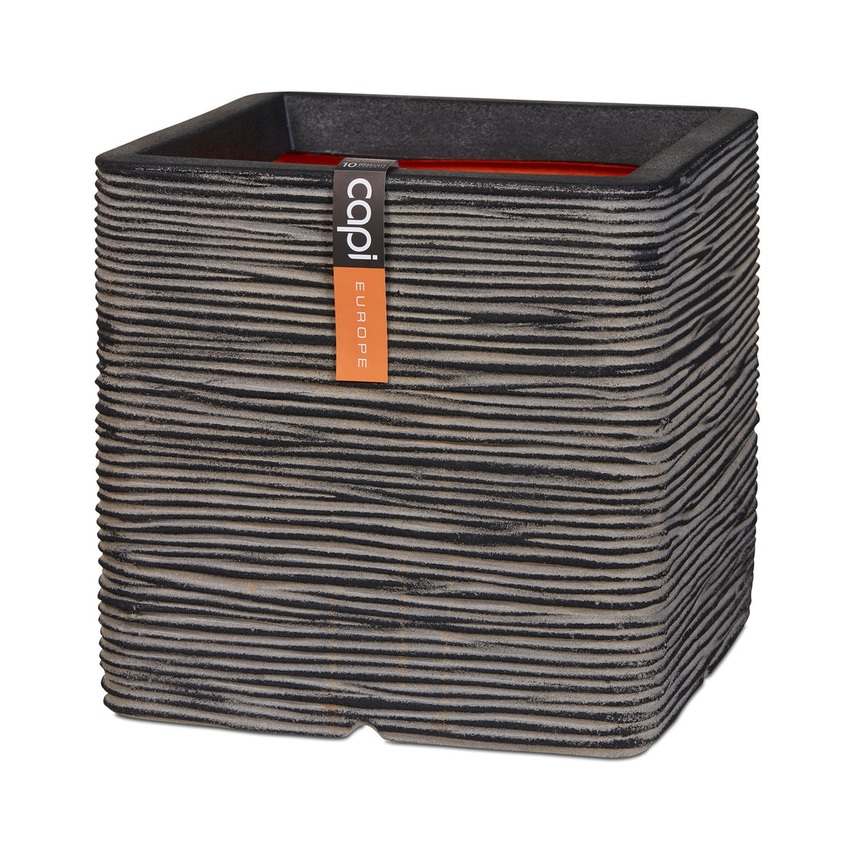 Capi flower pot Nature rib square anthracite - Indoor and outdoor pot