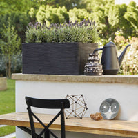 Capi planter Nature Rib rectangular black — indoor and outdoor pot