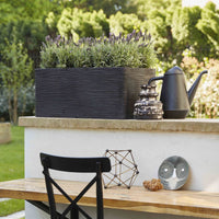 Capi planter Nature rib rectangular anthracite - Indoor and outdoor pot