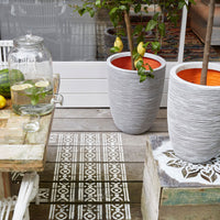 Capi Flower pot Nature rib round ivory - Indoor and outdoor pot