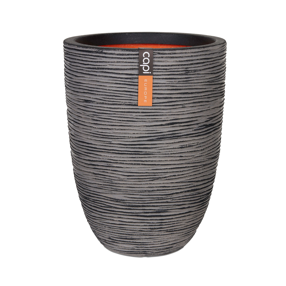 Capi Flower pot Nature rib round anthracite - Indoor and outdoor pot