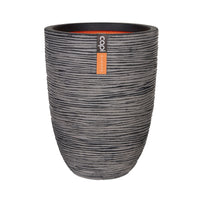 Capi Flower pot Nature rib round anthracite - Indoor and outdoor pot