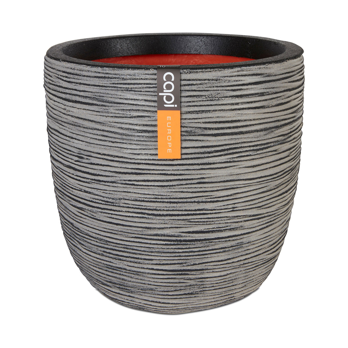 Capi flower pot Nature rib round anthracite - Indoor and outdoor pot