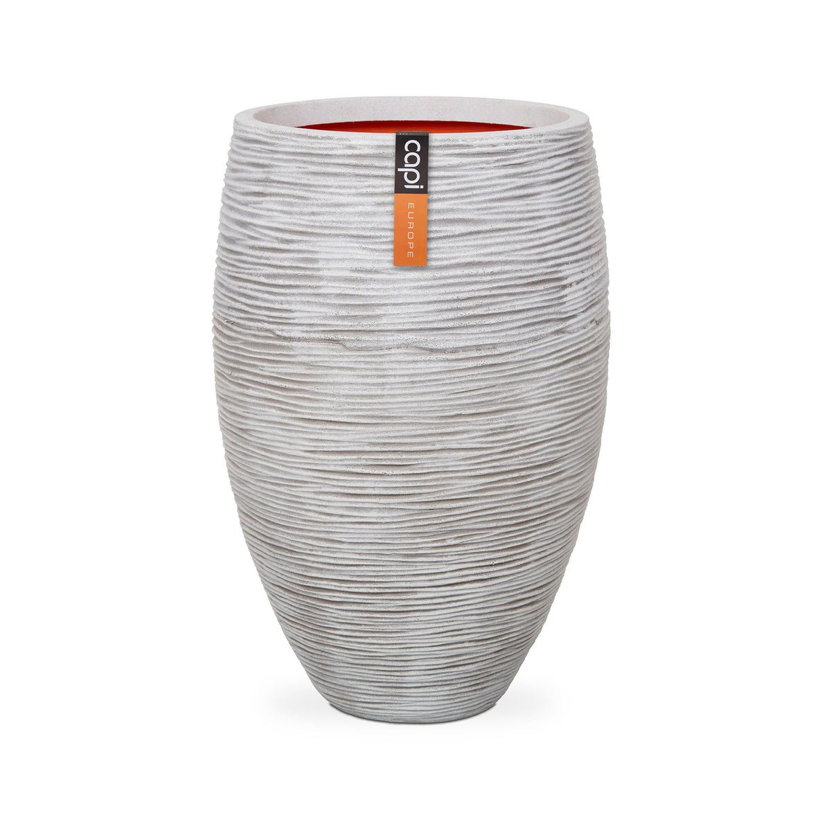 Capi Nature rib round ivory - Indoor and outdoor pot