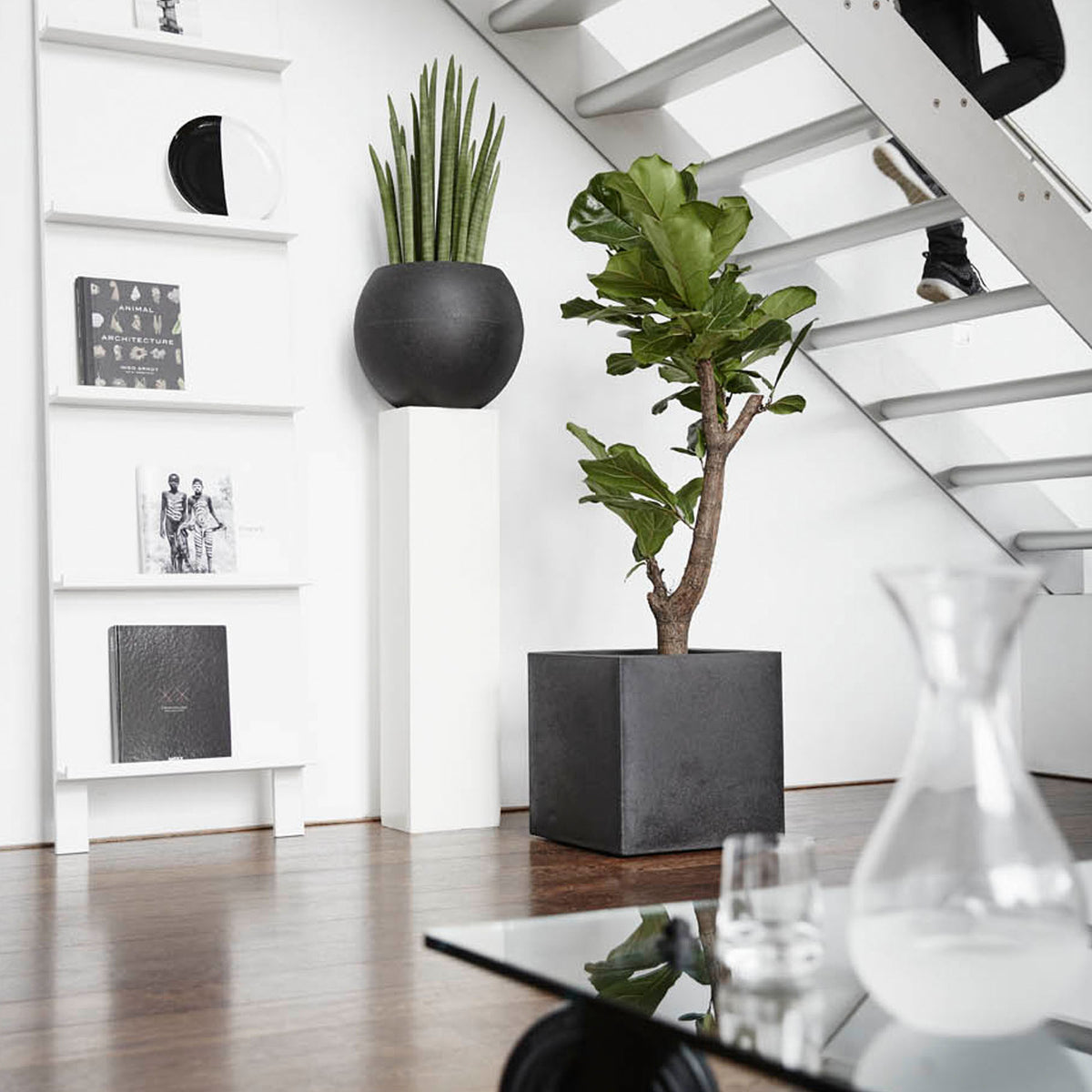 Capi Flower pot Urban smooth square black - Indoor and outdoor pot