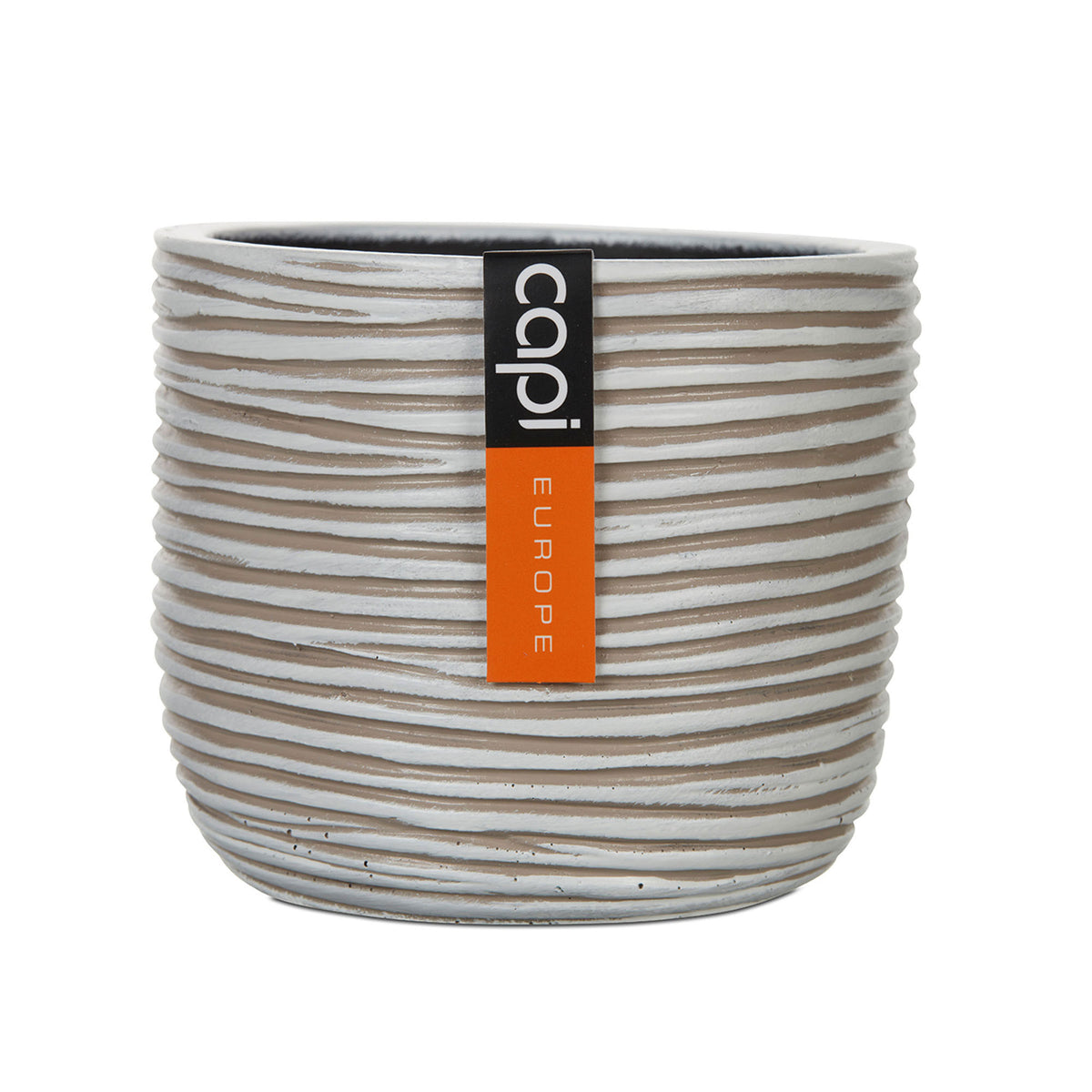 Capi flower pot Nature Rib pot ball round ivory — indoor pot