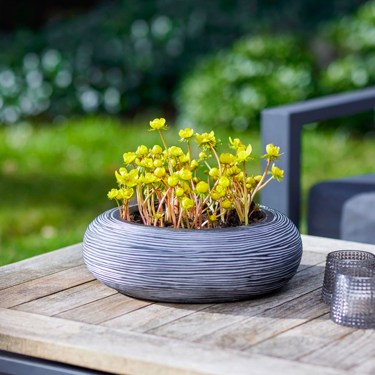 Capi bowl Nature rib round ivory - Indoor pot