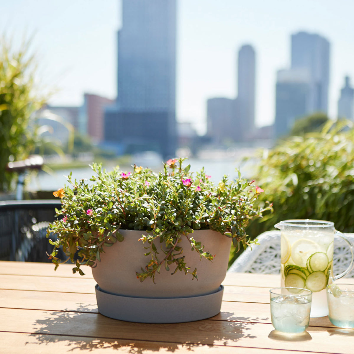 Elho bowl Greenville round green - Outdoor pot