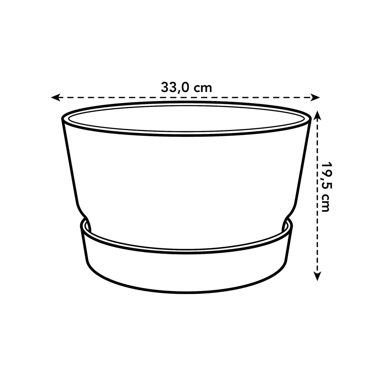 Elho bowl Greenville round black - Outdoor pot