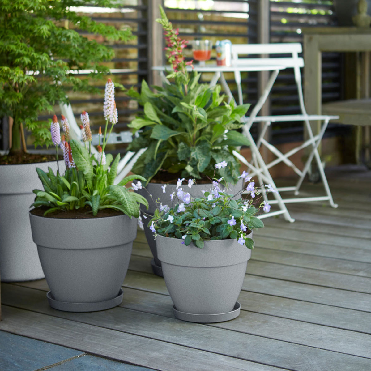Elho flower pot Vibia campana round grey - Outdoor pot