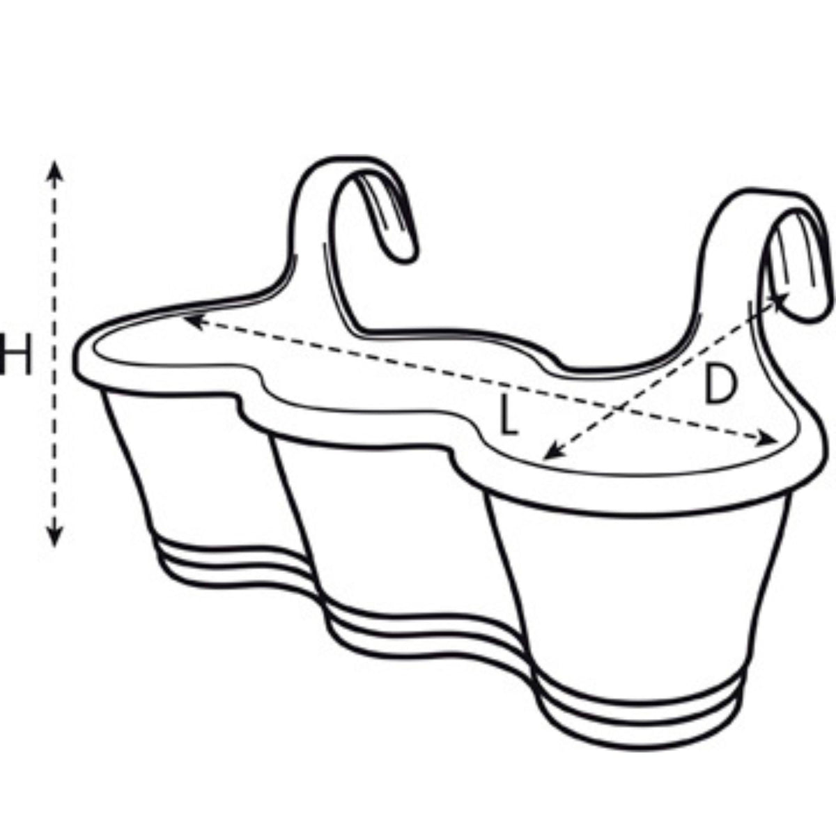 Elho balcony planter Corsica easy hanger trio white - Outdoor pot