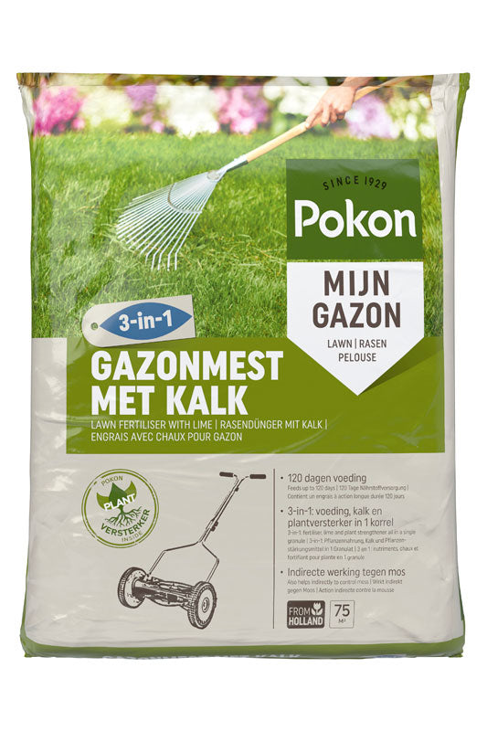 Lawn fertiliser with garden lime - Pokon