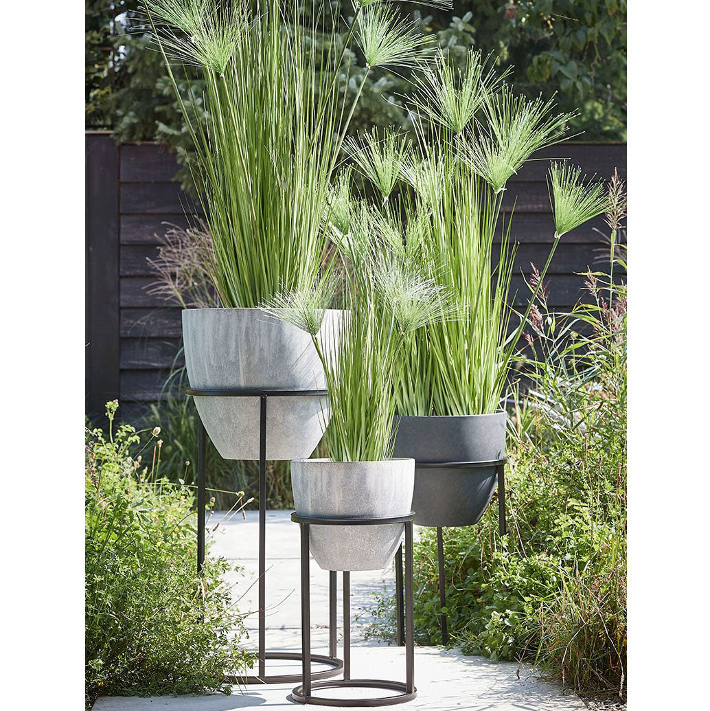 Mica flower pot Bravo round anthracite - Indoor and outdoor pot