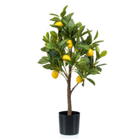 Artificial plant Lemon tree Citrus incl. decorative black pot