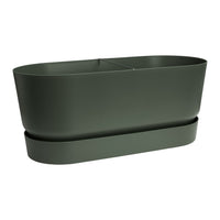 Elho Flower pot Greenville terrace trough oval green With wheels - Outdoor pot