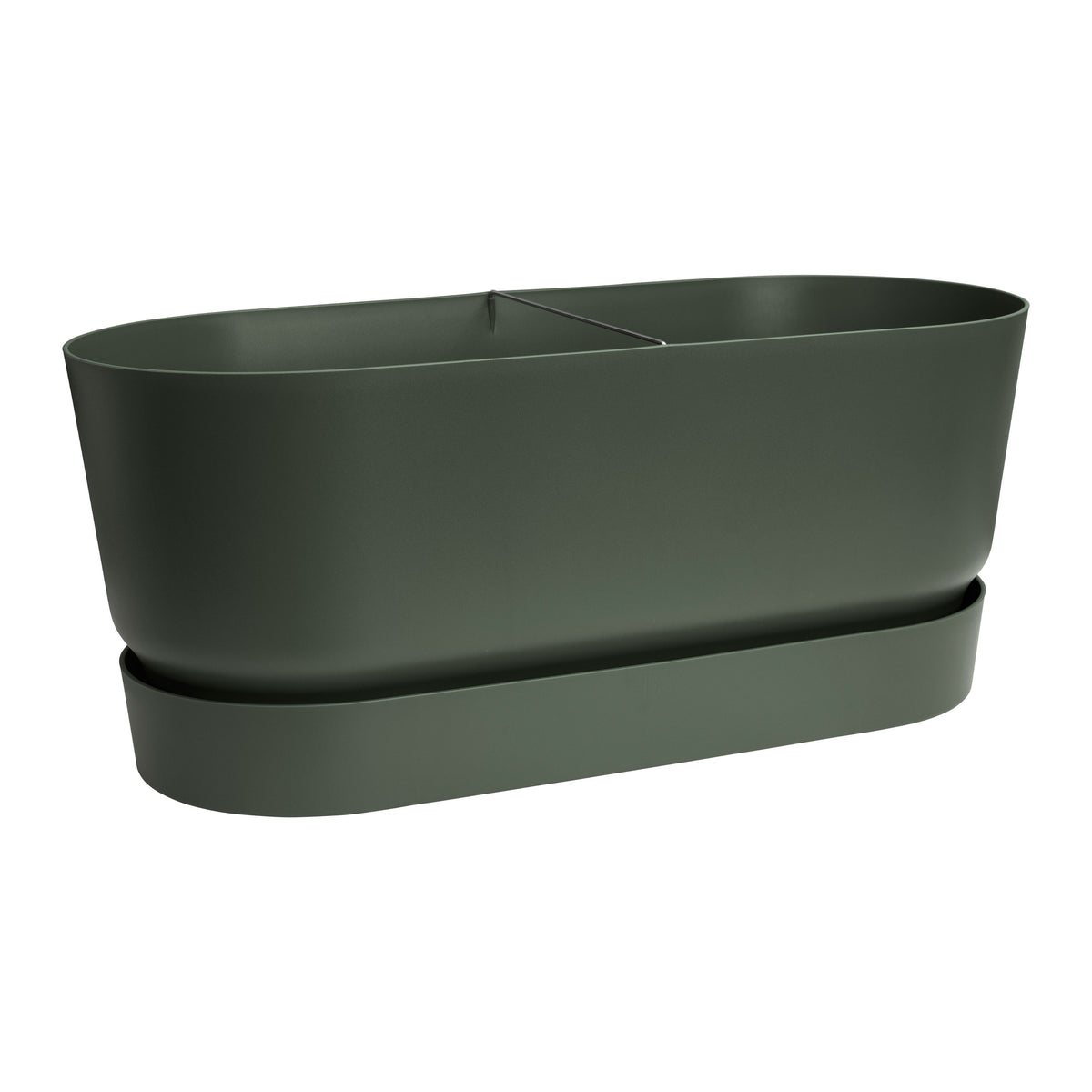 Elho Flower pot Greenville terrace trough oval green With wheels - Outdoor pot