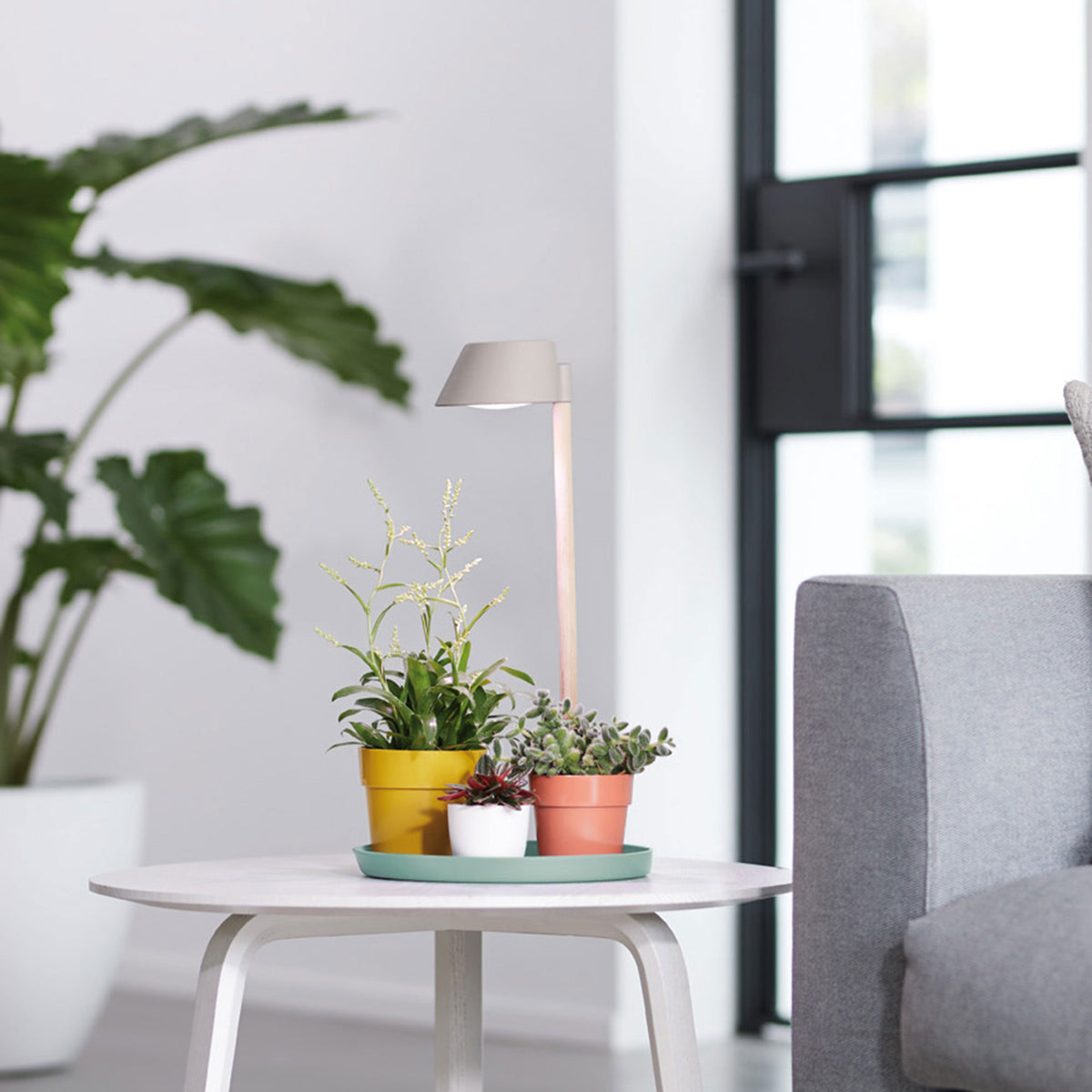 Elho Grow light Care & Grow Leaf light grey