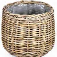 Rattan basket, round grey - Indoor pot