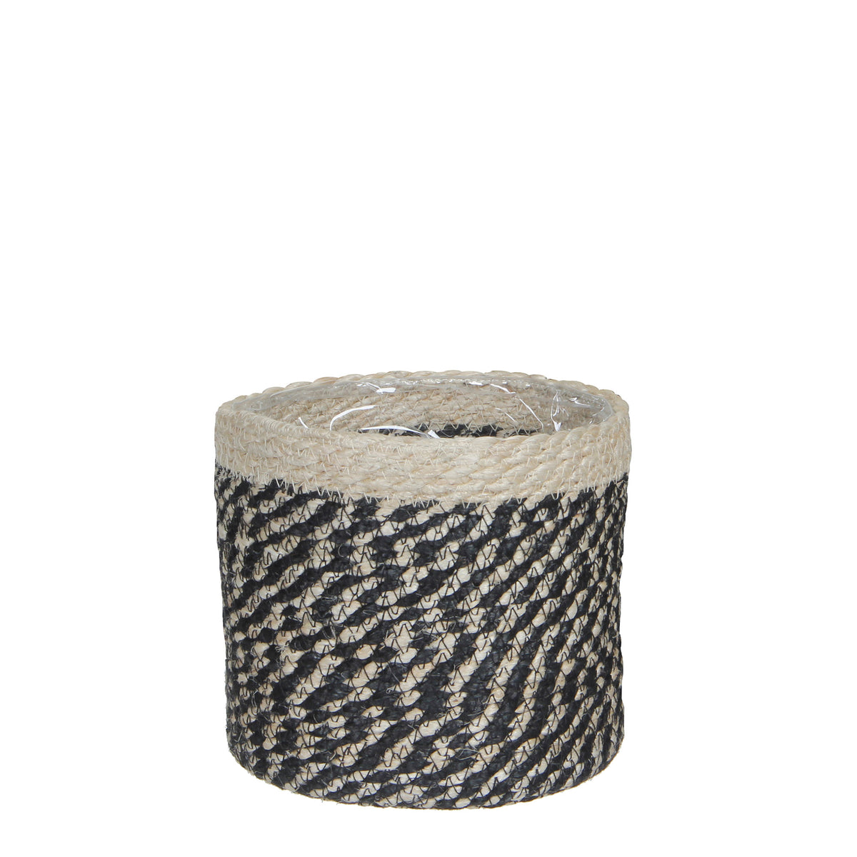 Mica saucer Carrie round black-white - Indoor pot
