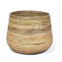 Rattan flower pot round grey - Indoor and outdoor pot