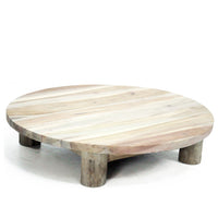 Wooden platform round brown